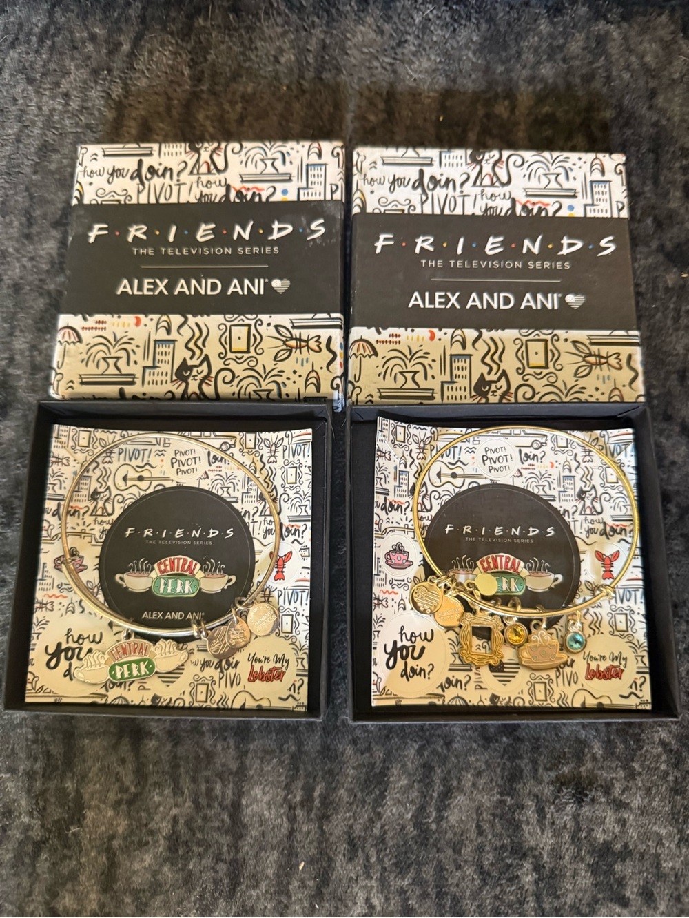 Alex and Ani Gold Friends Central Perk Charm Bangle Duo